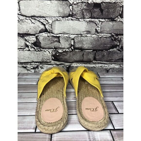 J. Crew Yellow Twisted Canvas Fabric Slide Espadrilles Sandals Women 9M US/40EU - Picture 6 of 16